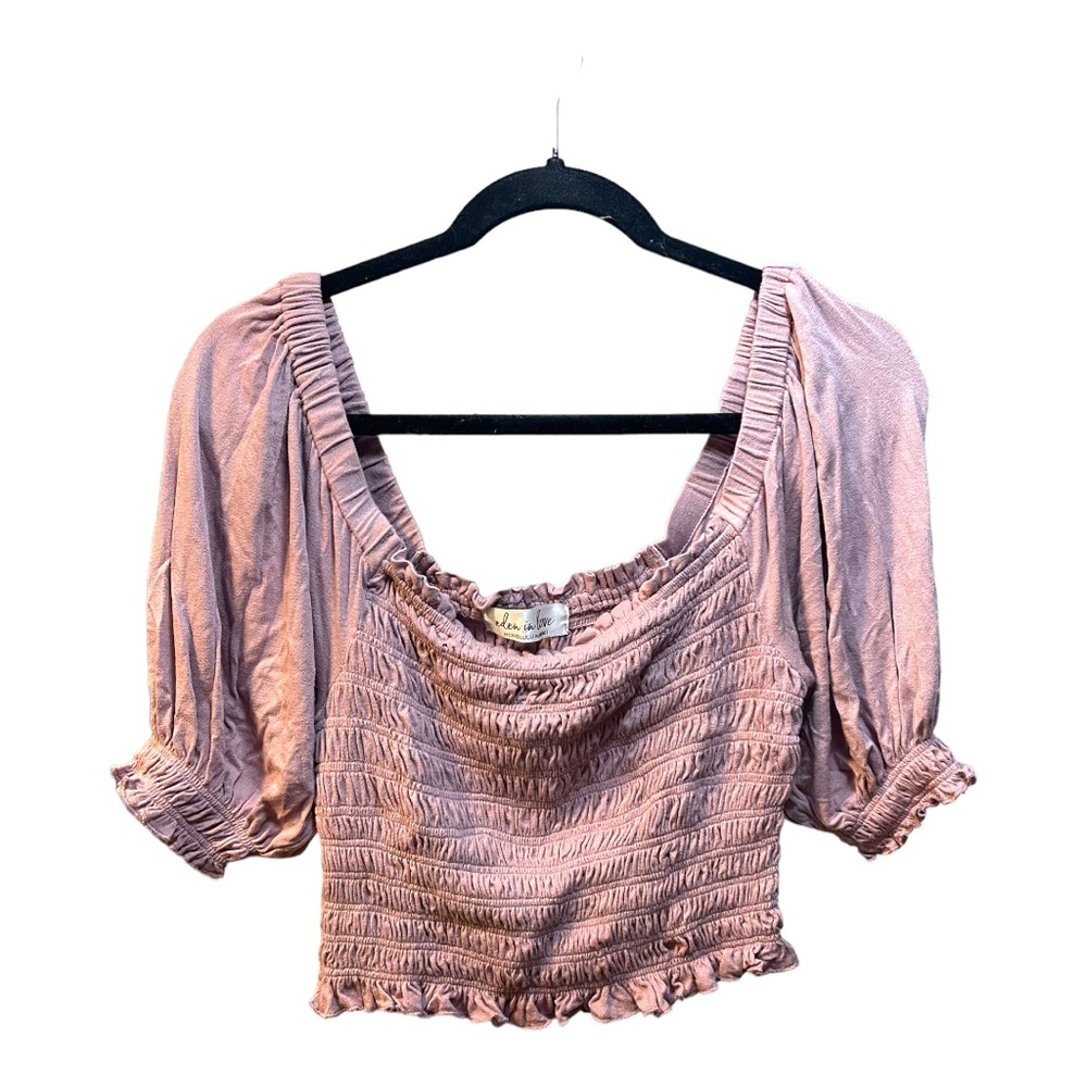 Eden in Love light pink crop top - large